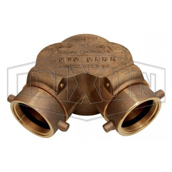 The Right Connection 21-133 Double Clapper Siamese Bottom Outlet, 2 3 x 6 in, FNYFD x FNPT, Cast B